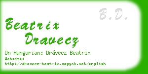 beatrix dravecz business card